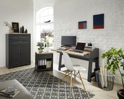 Rollcontainer JASMIN 1 Schubkasten Graphit Artisan Eiche Nachbildung