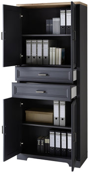 Büroschrank Bürowand Set JASMIN 3-teilig Graphit Artisan Eiche
