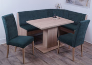 Eckbank Eckbankgruppe DUISBURG Säulentisch Sonoma Cordstoff Waldgrün