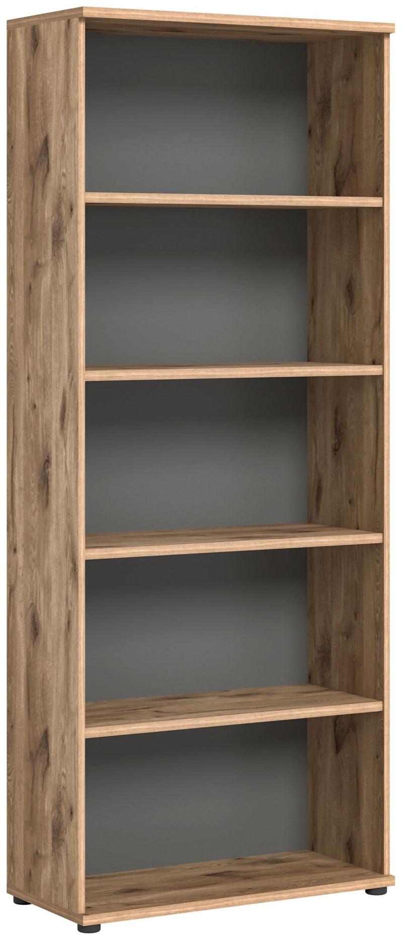 Regal Büroregal MASON 200x80 cm in Nox Eiche und Basalt grau