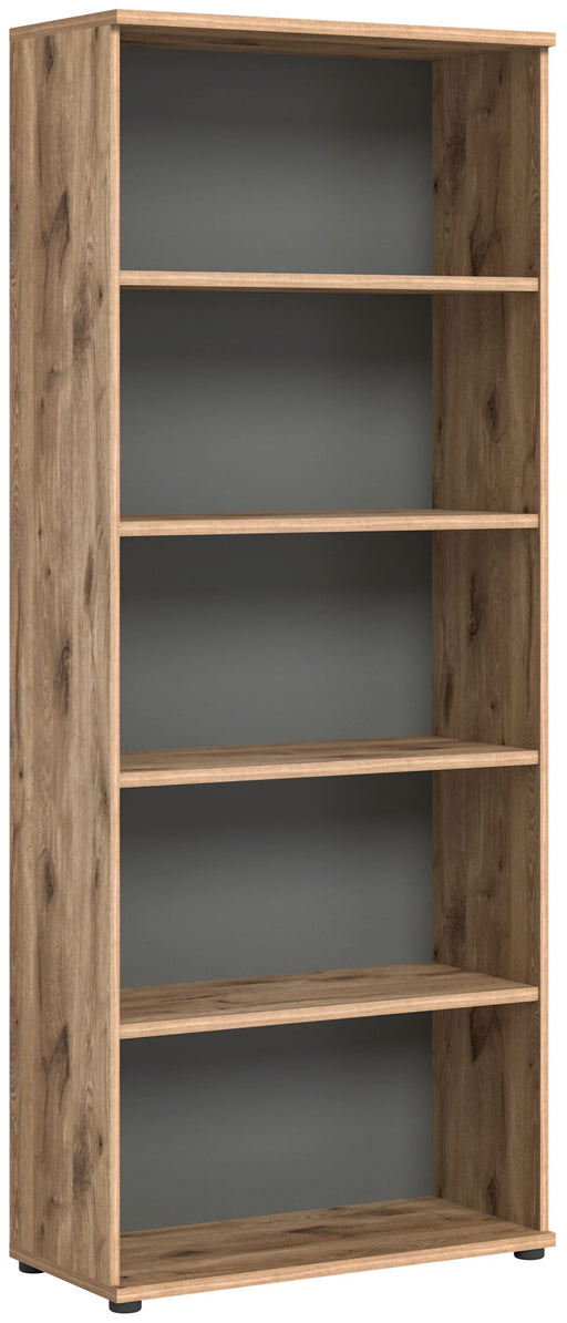 Regal Büroregal MASON 200x80 cm in Nox Eiche und Basalt grau