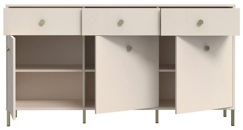 Sideboard SALVATRICE in Sand-Optik mit 3 Türen 3 Schubladen von Forte