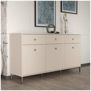 Sideboard SALVATRICE in Sand-Optik mit 3 Türen 3 Schubladen von Forte