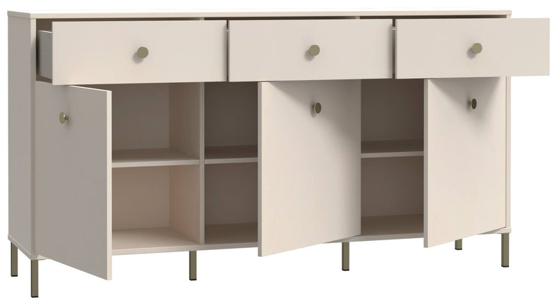 Sideboard SALVATRICE in Sand-Optik mit 3 Türen 3 Schubladen von Forte