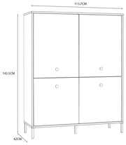 Highboard Schrank SALVATRICE in Sand-Optik mit 4 Türen von Forte