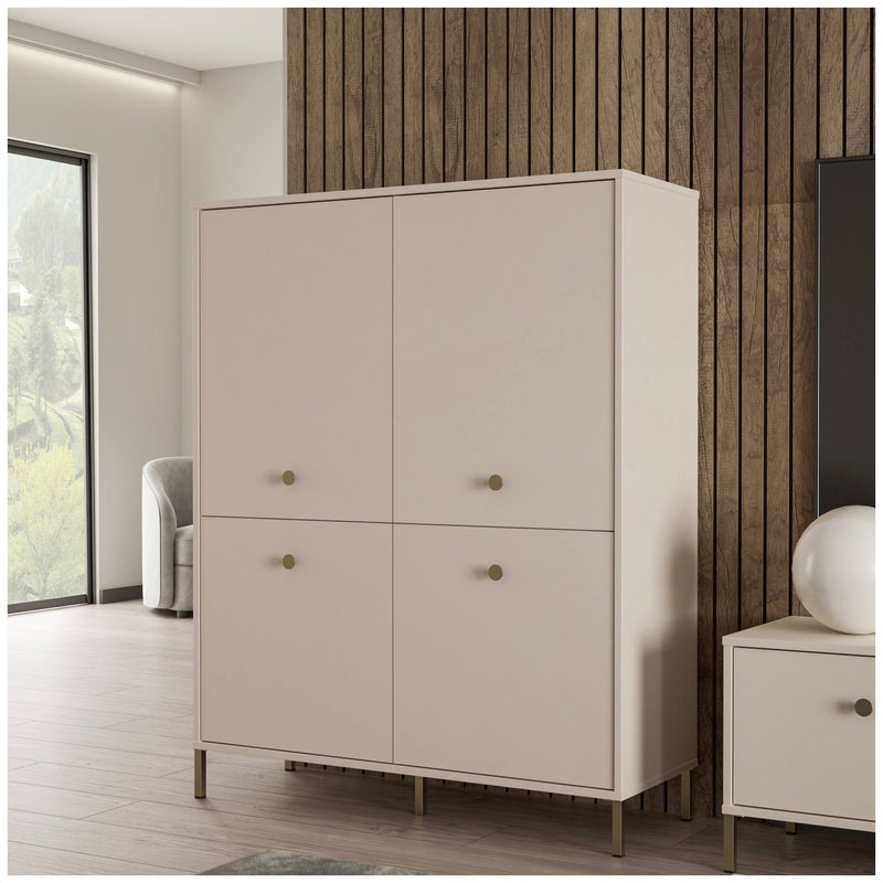 Highboard Schrank SALVATRICE in Sand-Optik mit 4 Türen von Forte