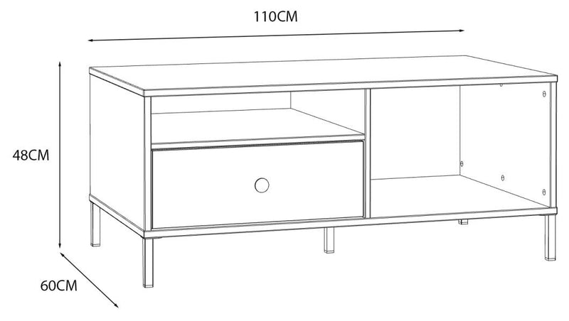 Couchtisch SALVATRICE 110 x 60 cm in Sand-Optik von Forte