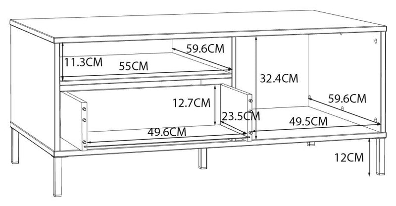 Couchtisch SALVATRICE 110 x 60 cm in Sand-Optik von Forte