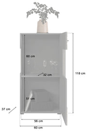 Wohnwand FRENO 4-teilig - in Nox Eiche/Grau inkl. LED-Beleuchtung
