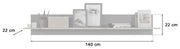 Wohnwand FRENO 4-teilig - in Nox Eiche/Grau inkl. LED-Beleuchtung