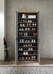 Schuhschrank Garderobenschrank Memphis 2-türig Artisan Eiche Graphit