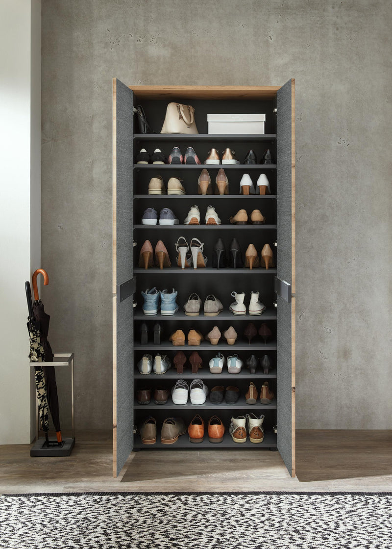 Schuhschrank Garderobenschrank Memphis 2-türig Artisan Eiche Graphit