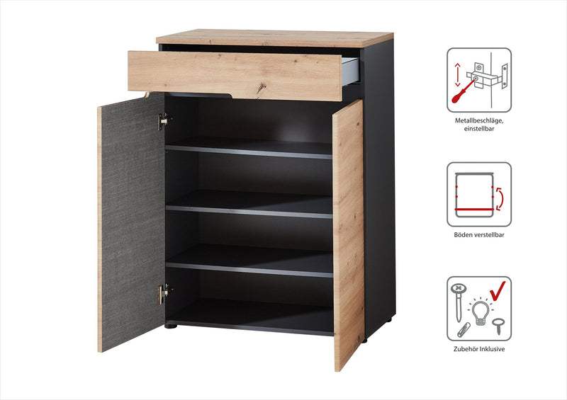 Garderoben Set MEMPHIS GH81 Artisan Eiche Nachbildung 5-teilig