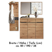 Garderoben Set MEMPHIS GH82 Artisan Eiche Nachbildung 3-teilig