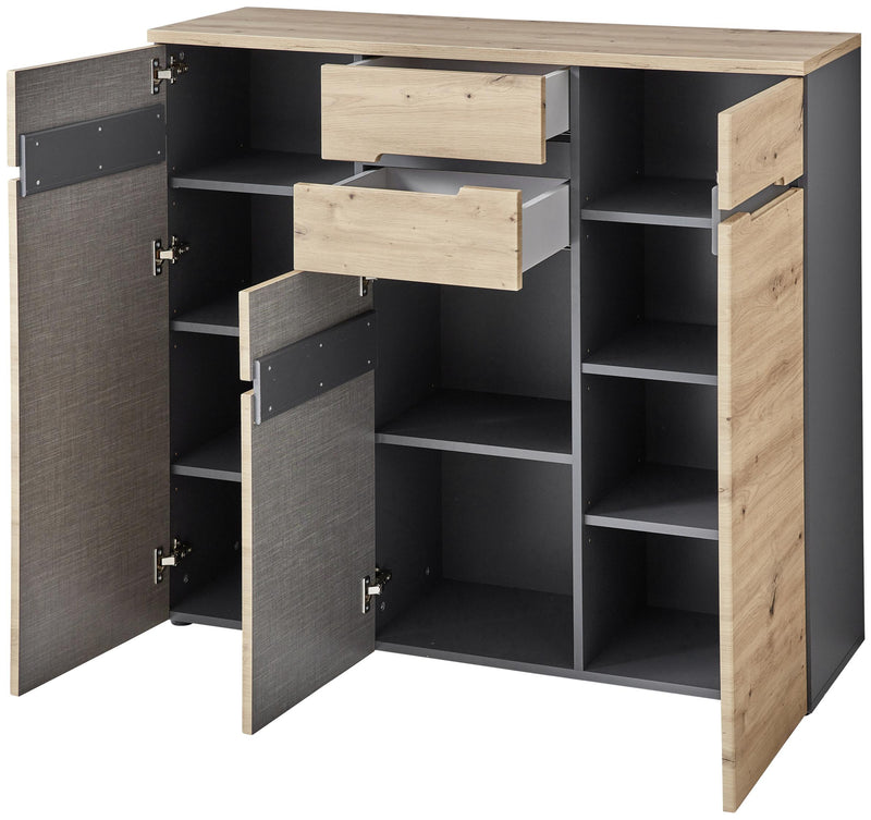 Kommode MEMPHIS GH24 3-türig Artisan Eiche Graphit Nachbildung