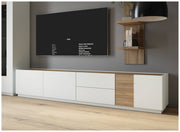 Lowboard LEWISVILLE 3-trg. 2 Schub. Optik Secret Grey / Valencia Oak
