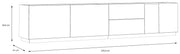 Lowboard LEWISVILLE 3-trg. 2 Schub. Optik Secret Grey / Valencia Oak