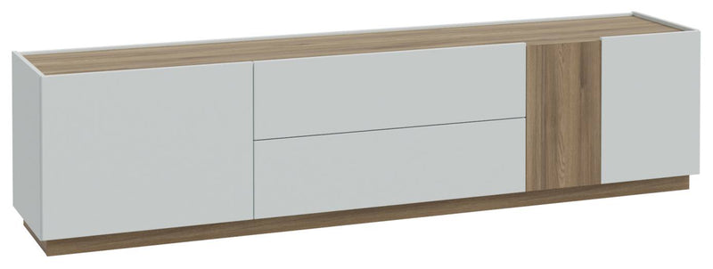 Lowboard LEWISVILLE TV Kommode Optik Hellgrau / Valencia Oak
