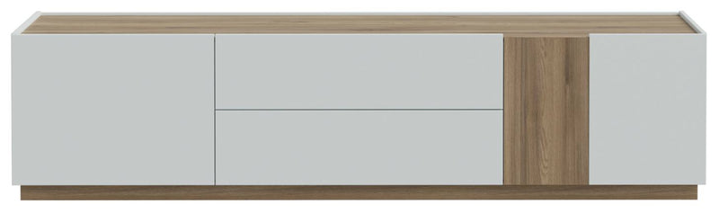 Lowboard LEWISVILLE TV Kommode Optik Hellgrau / Valencia Oak