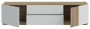 Lowboard LEWISVILLE TV Kommode Optik Hellgrau / Valencia Oak