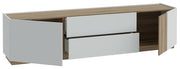 Lowboard LEWISVILLE TV Kommode Optik Hellgrau / Valencia Oak