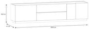 Lowboard LEWISVILLE TV Kommode Optik Hellgrau / Valencia Oak