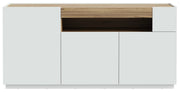 Sideboard LEWISVILLE Kommode mit 3 Türen Dekor Hellgrau / Valencia Oak
