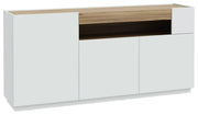 Sideboard LEWISVILLE Kommode mit 3 Türen Dekor Hellgrau / Valencia Oak