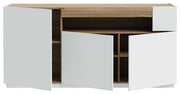 Sideboard LEWISVILLE Kommode mit 3 Türen Dekor Hellgrau / Valencia Oak