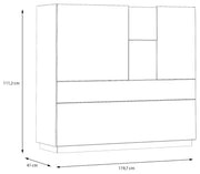 Highboard LEWISVILLE 3-trg. Dekor Secret Grey / Valencia Oak von Forte