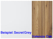 Vitrine LEWISVILLE Schrank 1 Tür Optik Secret Grey / Valencia Oak