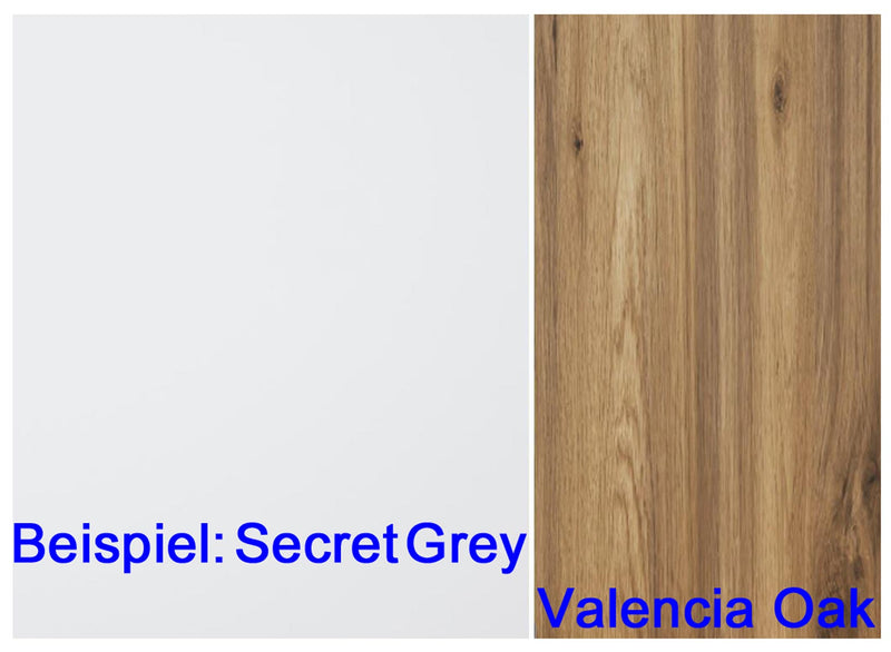 Vitrine LEWISVILLE Schrank 1 Tür Optik Secret Grey / Valencia Oak