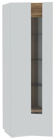 Vitrine LEWISVILLE Schrank 1 Tür Optik Secret Grey / Valencia Oak