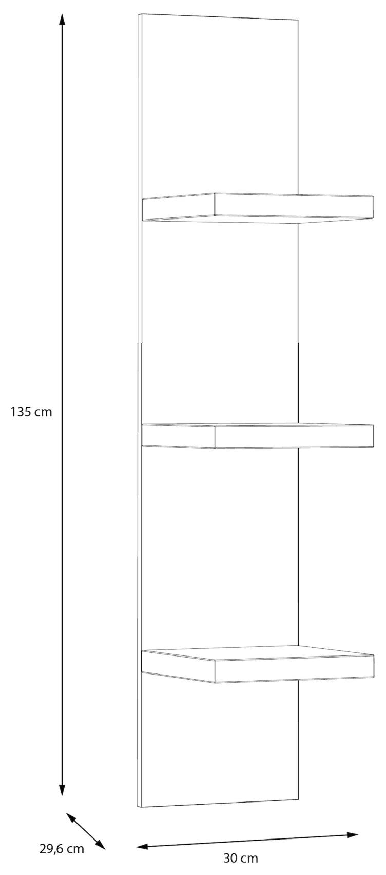 Wandboard LEWISVILLE B03 mit  Ablagen Optik Valencia Oak