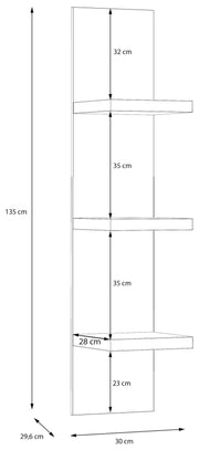 Wandboard LEWISVILLE B03 mit  Ablagen Optik Valencia Oak