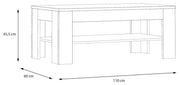 Couchtisch Wohnzimmertisch LEWISVILLE Optik Secret Grey / Valencia Oak