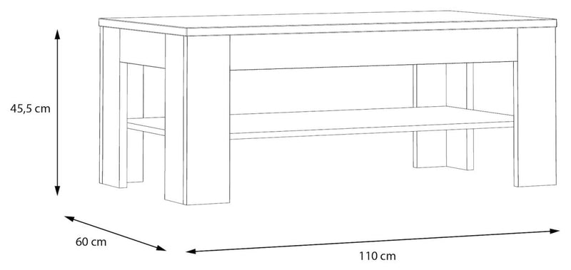 Couchtisch Wohnzimmertisch LEWISVILLE Optik Secret Grey / Valencia Oak