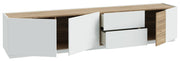Wohnwand LEWISVILLE Wohnzimmer 3-tlg Optik Secret Grey / Valencia Oak