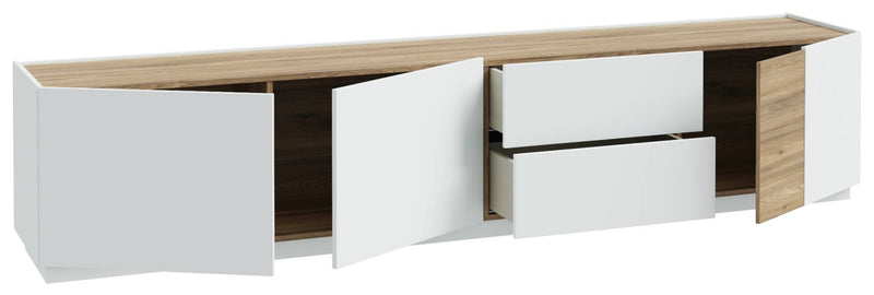 Wohnwand LEWISVILLE Wohnzimmer 3-tlg Optik Secret Grey / Valencia Oak