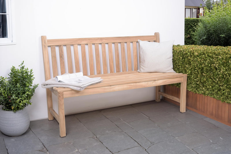 Teak Gartenbank SOLO 3-Sitzer 150 cm ohne Armlehne