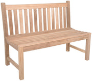 Teak Gartenbank SOLO 2-Sitzer 120 cm ohne Armlehne