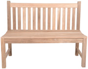 Teak Gartenbank SOLO 2-Sitzer 120 cm ohne Armlehne