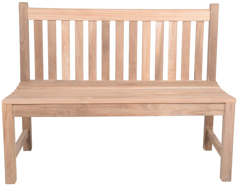 Teak Gartenbank SOLO 2-Sitzer 120 cm ohne Armlehne
