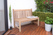 Teak Gartenbank SOLO 2-Sitzer 120 cm ohne Armlehne
