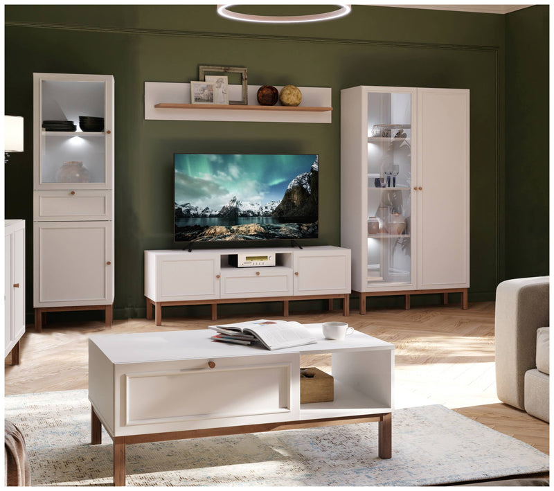 TV-Board PENKRIDGE Lowboard Dekor Secrey Grey im modernen Landhausstil