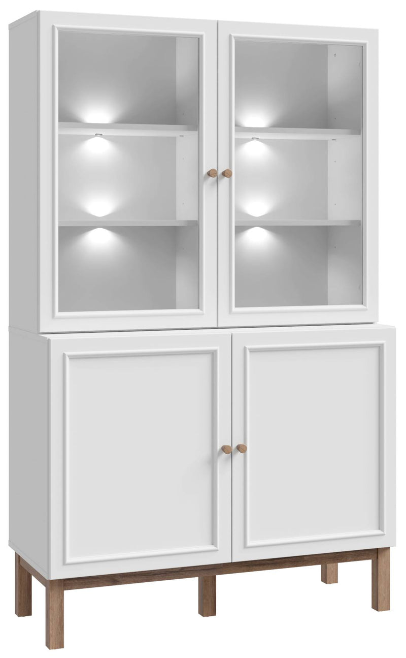 Highboard Vitrine PENKRIDGE Küchenbuffet in Secret Grey / Schlammeiche