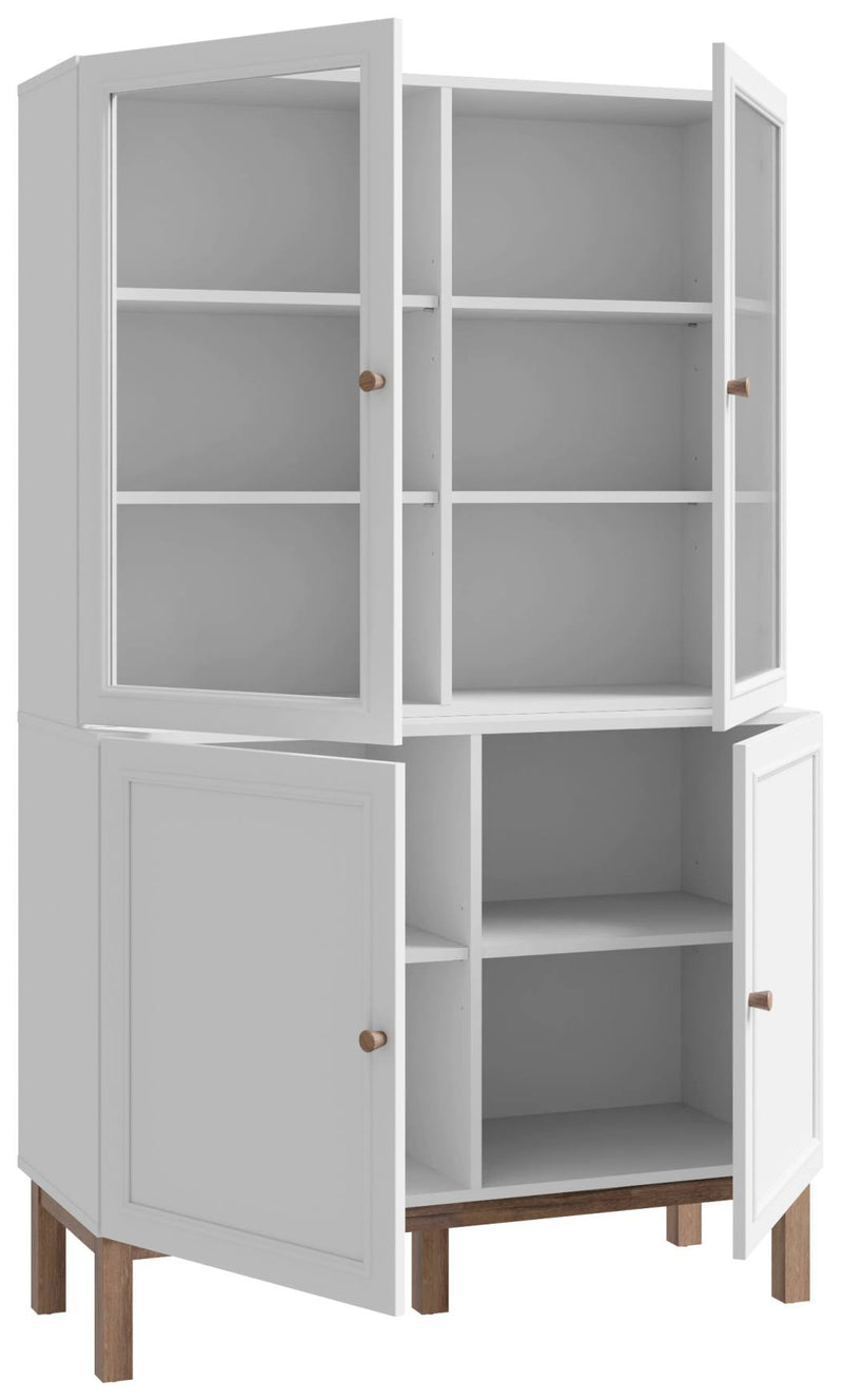 Highboard Vitrine PENKRIDGE Küchenbuffet in Secret Grey / Schlammeiche