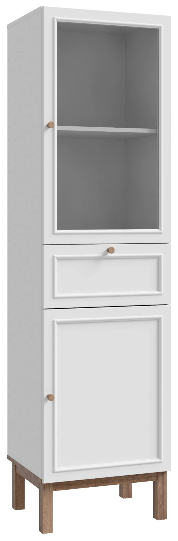 Highboard Vitrine PENKRIDGE mit 2 Türen in Secret Grey / Schlammeiche