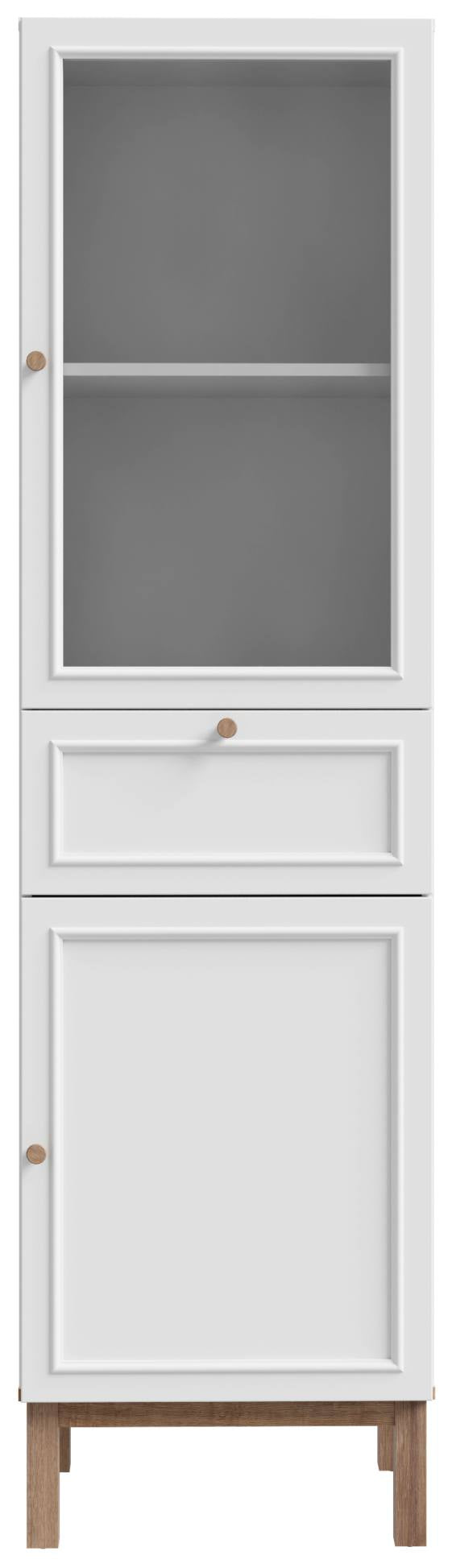 Highboard Vitrine PENKRIDGE mit 2 Türen in Secret Grey / Schlammeiche