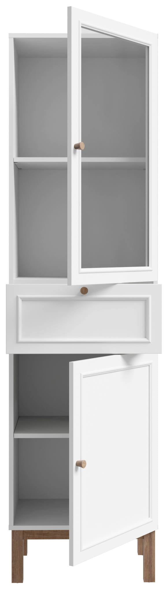 Highboard Vitrine PENKRIDGE mit 2 Türen in Secret Grey / Schlammeiche